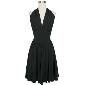 Trashy Diva 1950s Style Black Dottie Halter Dress